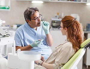 Fayetteville ClearCorrect Dentist talking to lady
