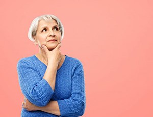 Lady thinks something over